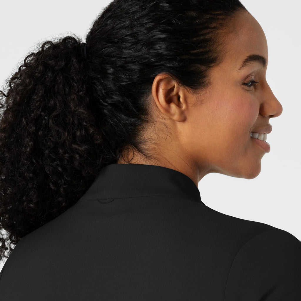 Wink Scrubs Women's Warm Up Jacket Black | scrub-supply.com