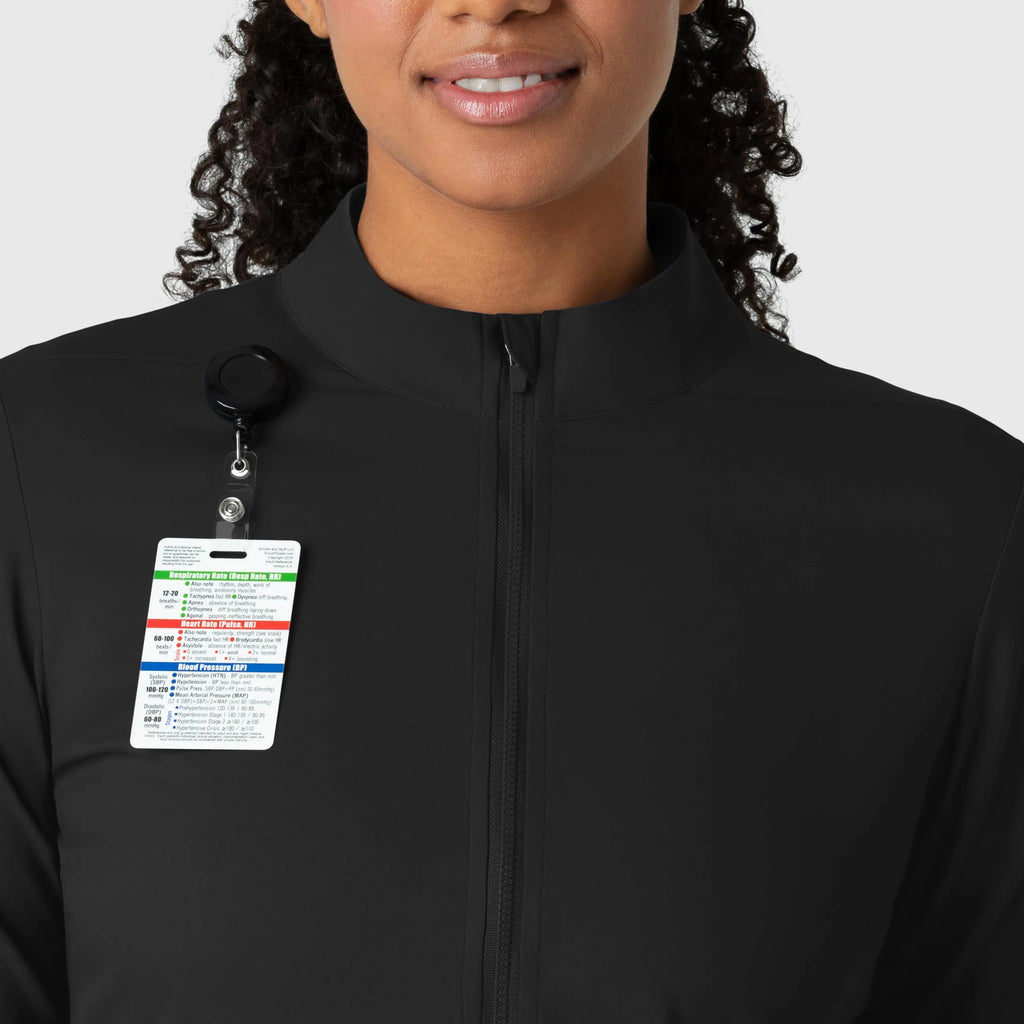 Wink Scrubs Women's Warm Up Jacket Black | scrub-supply.com