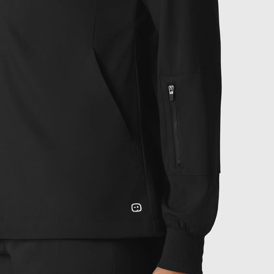 Wink Scrubs Women's Warm Up Jacket Black | scrub-supply.com