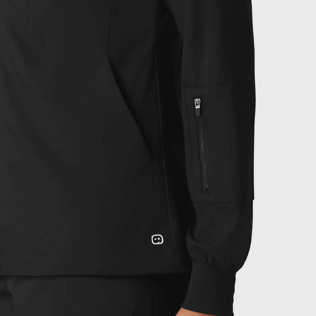 Wink Scrubs Women's Warm Up Jacket Black | scrub-supply.com