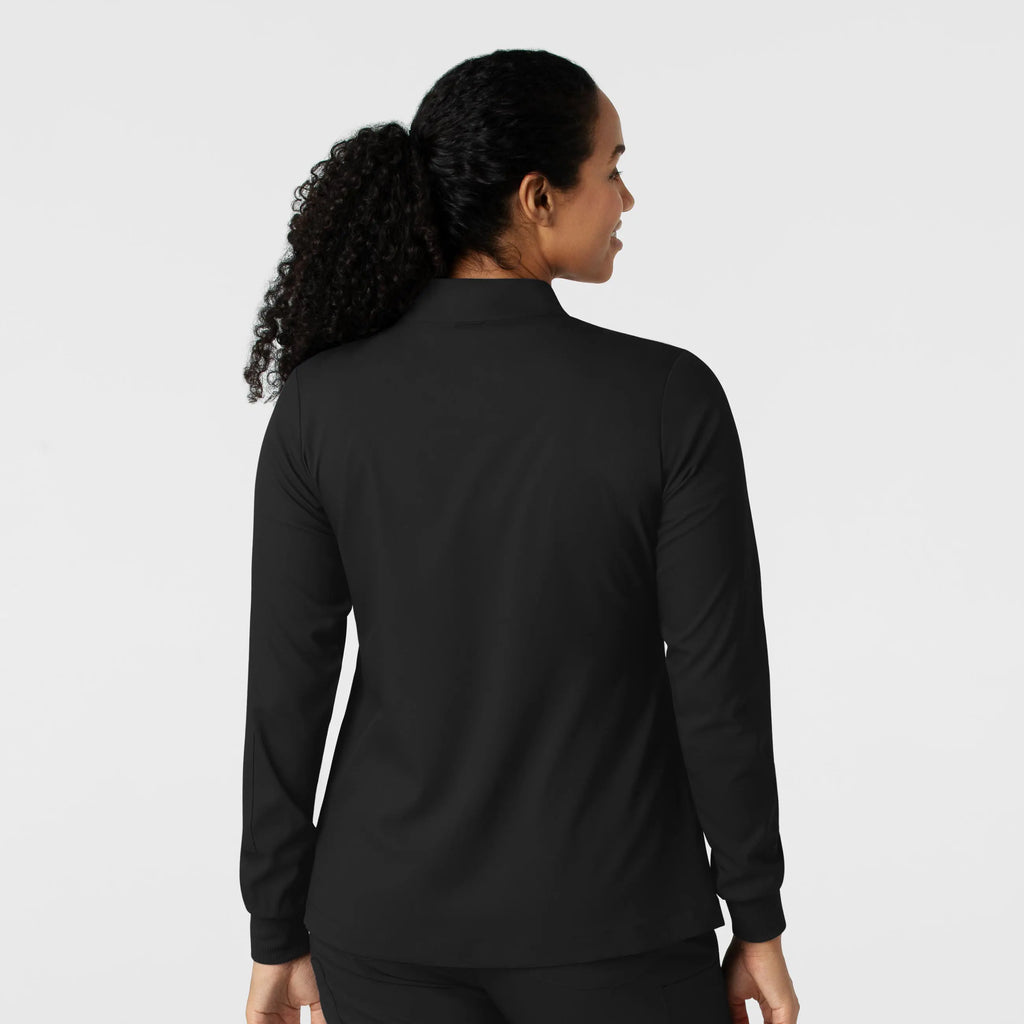 Wink Scrubs Women's Warm Up Jacket Black | scrub-supply.com