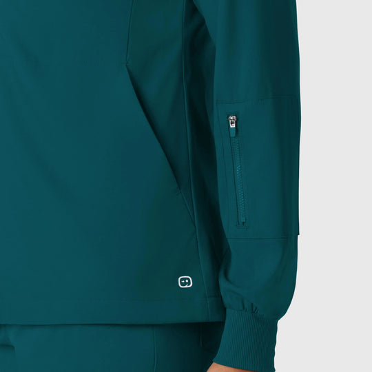 Wink Scrubs Women's Warm Up Jacket Caribbean Blue | scrub-supply.com