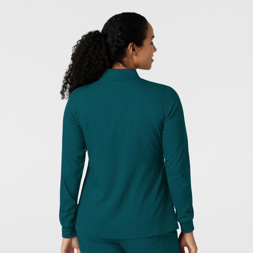 Wink Scrubs Women's Warm Up Jacket Caribbean Blue | scrub-supply.com