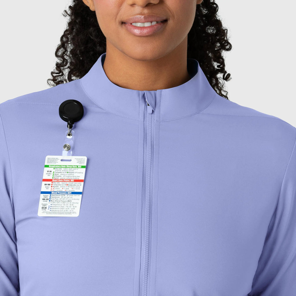 Wink Scrubs Women's Warm Up Jacket Ceil Blue | scrub-supply.com