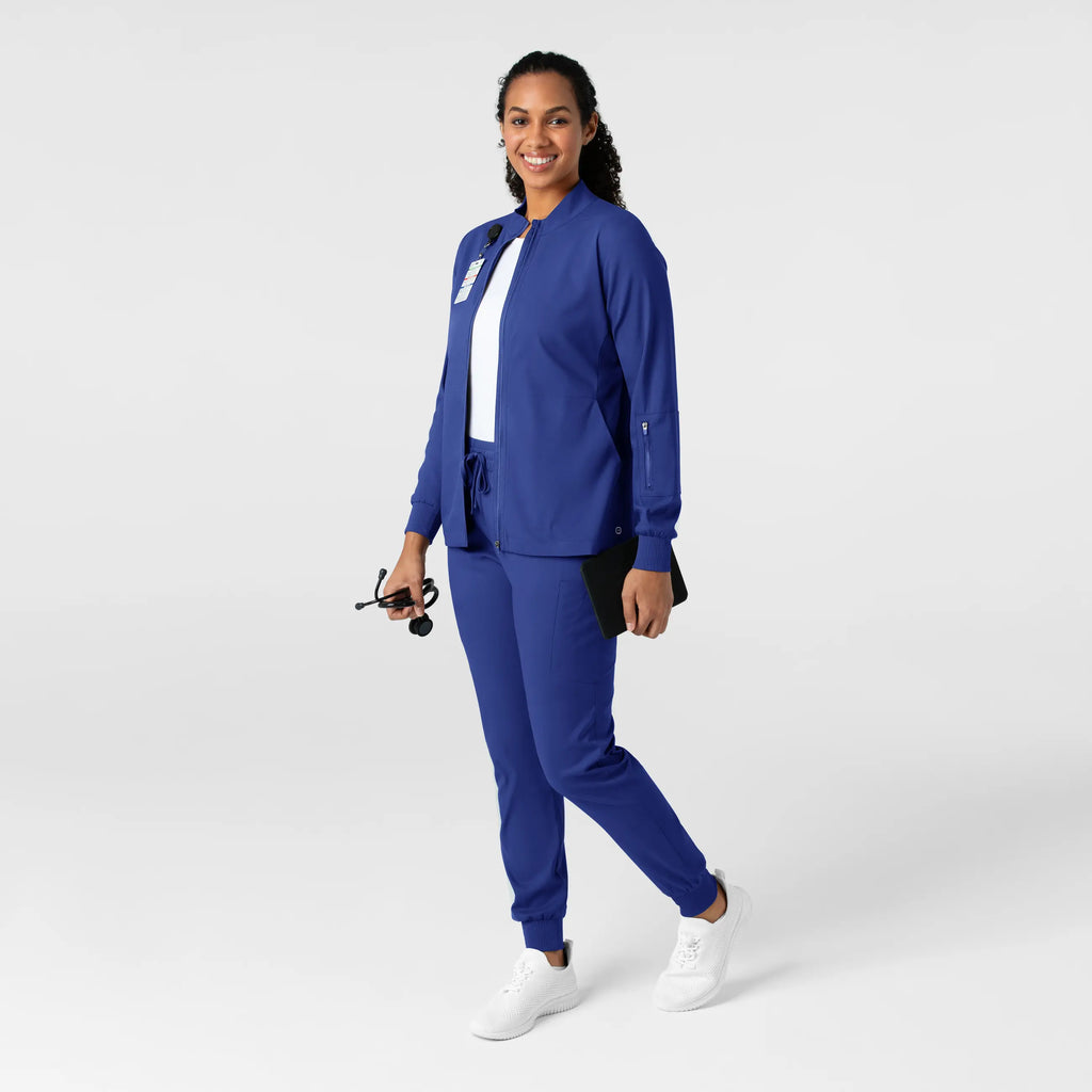 Wink Scrubs Women's Warm Up Scrub Jacket Galaxy Blue | scrub-supply.com