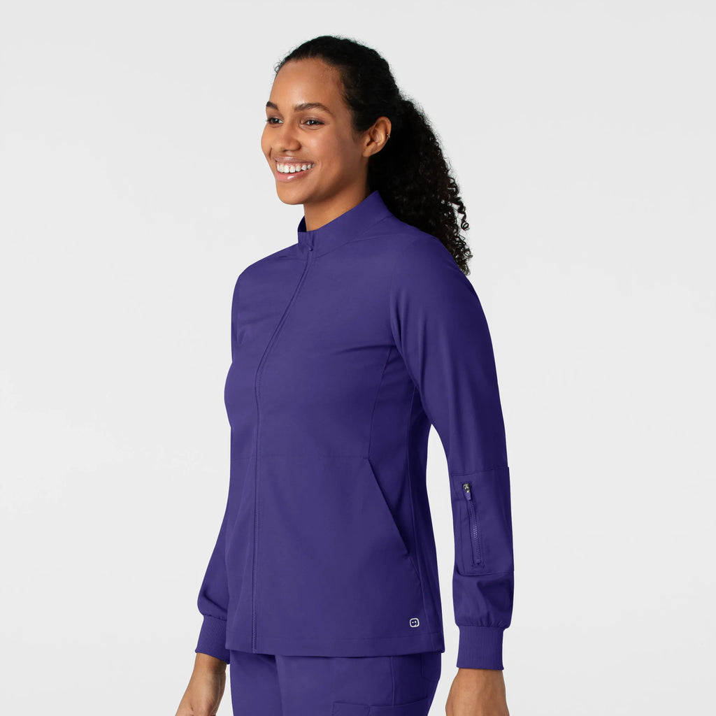 Wink Scrubs Women's Warm Up Jacket Grape | scrub-supply.com