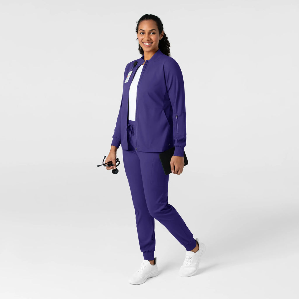 Wink Scrubs Women's Warm Up Jacket Grape | scrub-supply.com