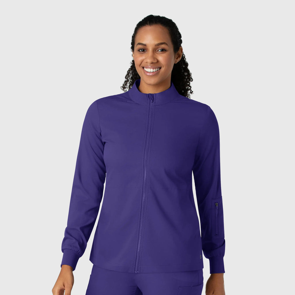 Wink Scrubs Women's Warm Up Jacket Grape | scrub-supply.com