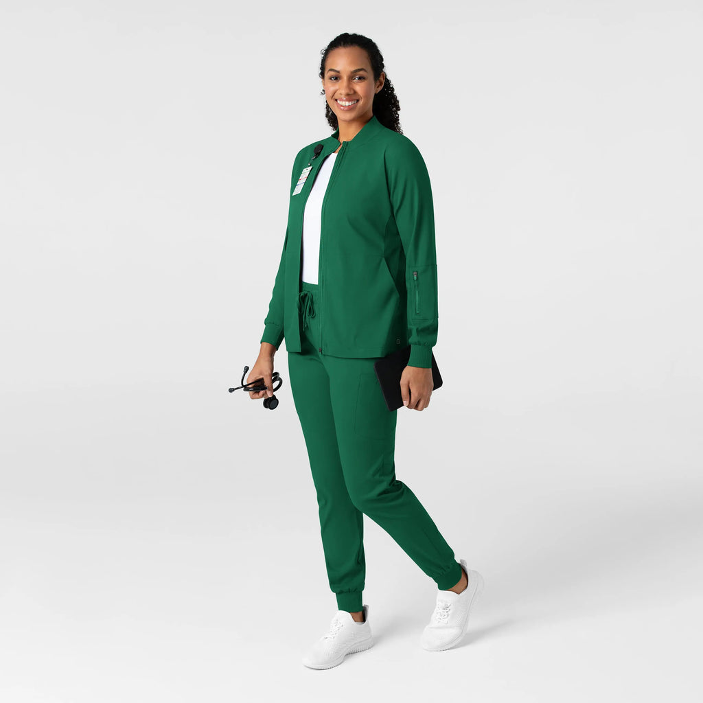 Wink Scrubs Women's Warm Up Jacket Hunter | scrub-supply.com