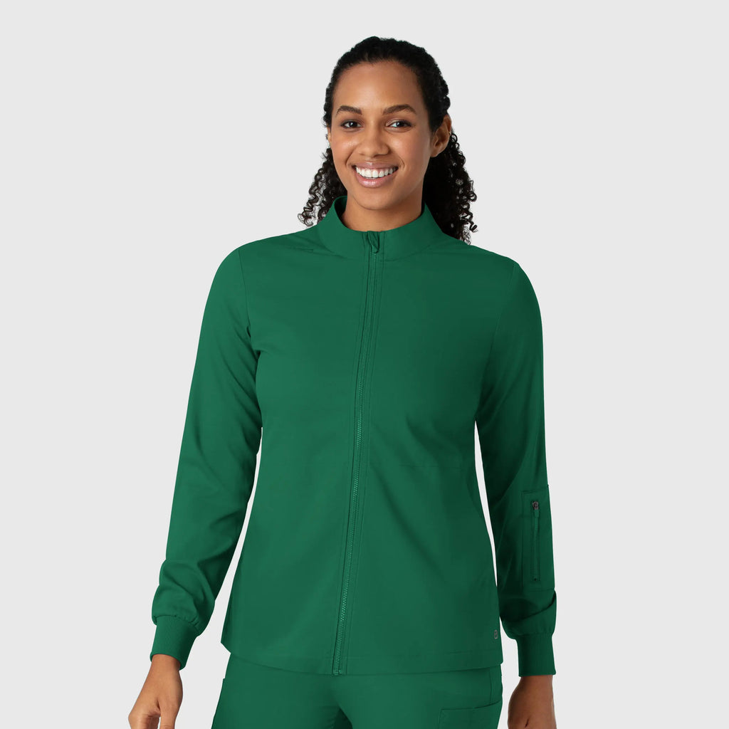 Wink Scrubs Women's Warm Up Jacket Hunter | scrub-supply.com