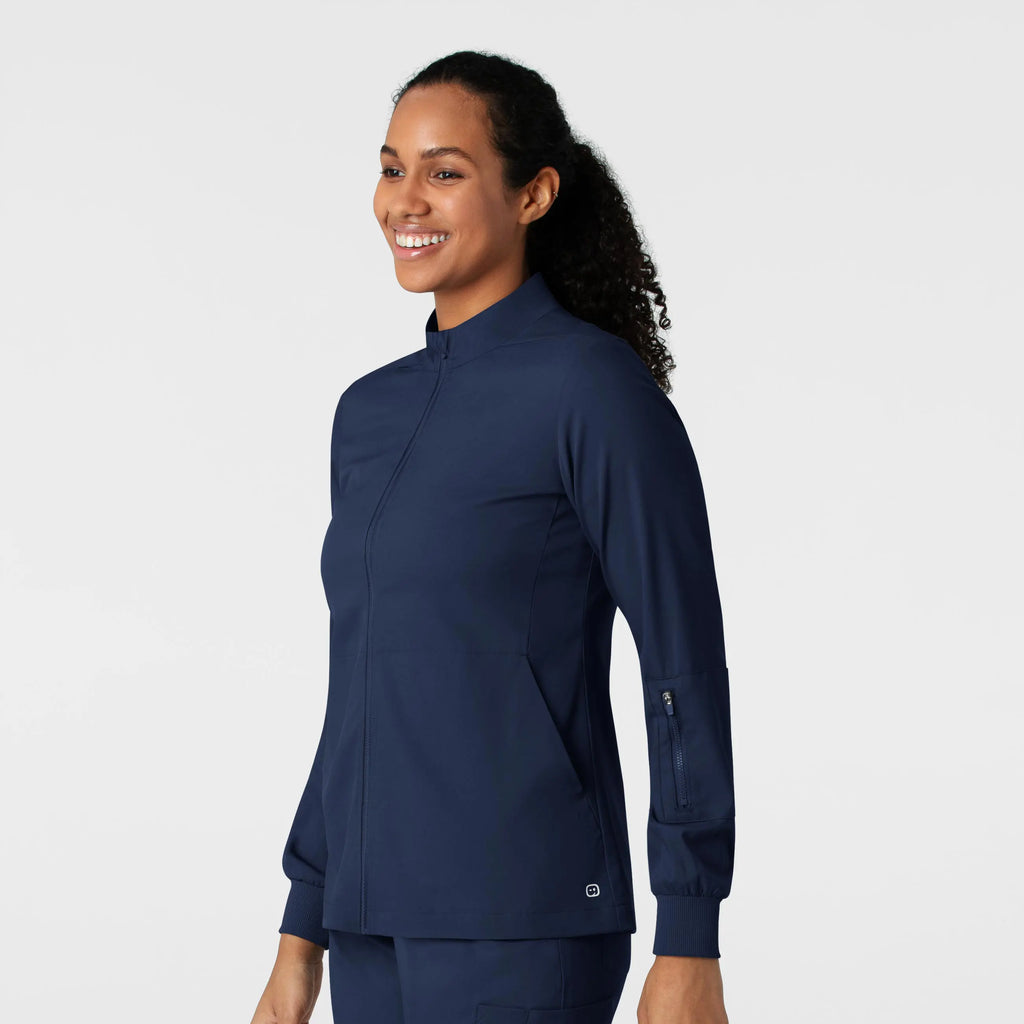 Wink Scrubs Women's Warm Up Jacket Navy | scrub-supply.com