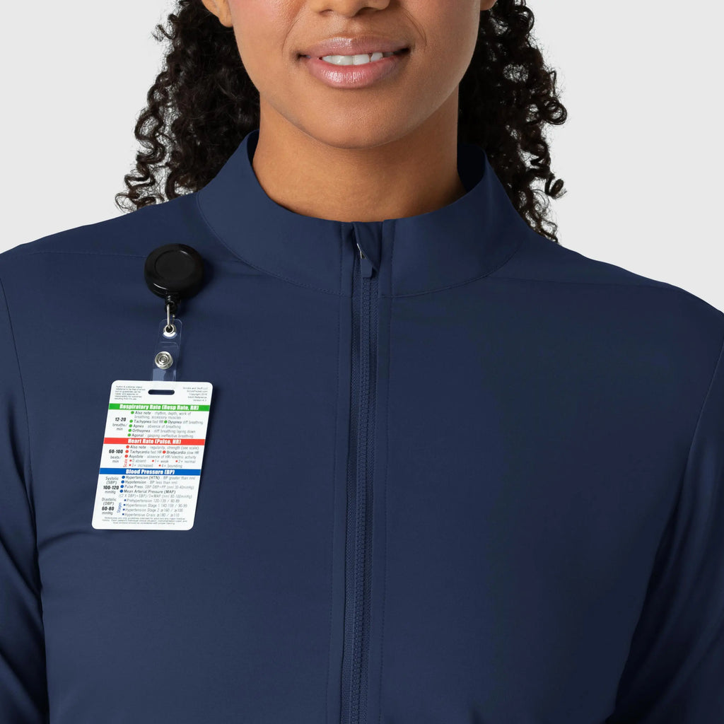 Wink Scrubs Women's Warm Up Jacket Navy | scrub-supply.com