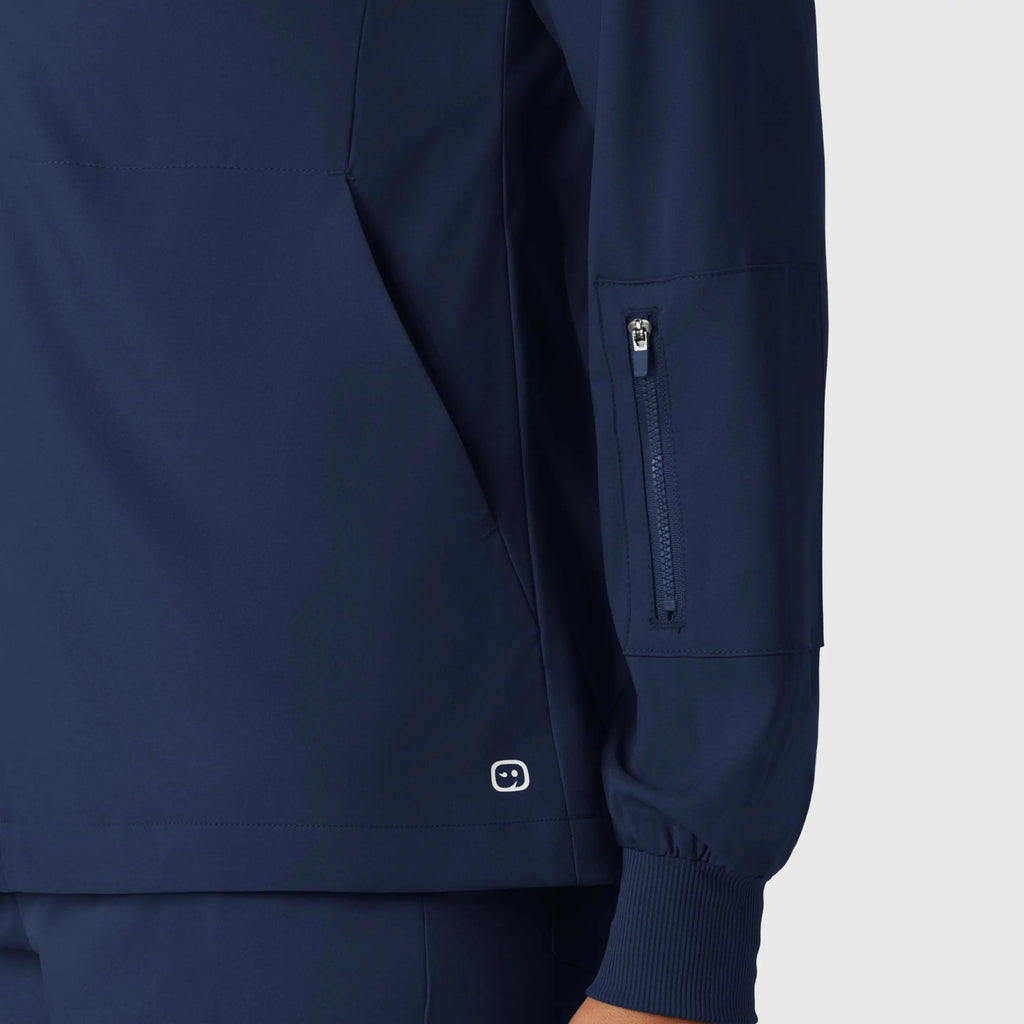 Wink Scrubs Women's Warm Up Jacket Navy | scrub-supply.com