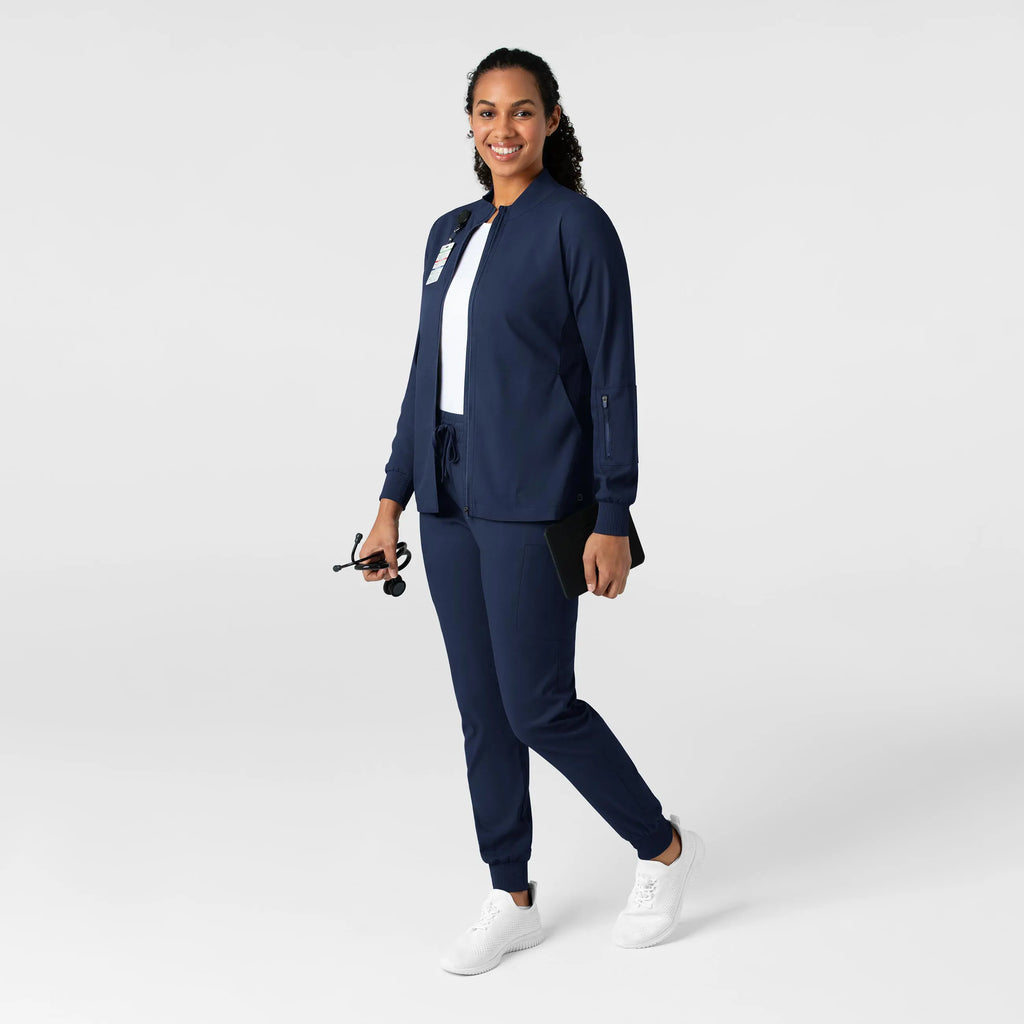 Wink Scrubs Women's Warm Up Jacket Navy | scrub-supply.com