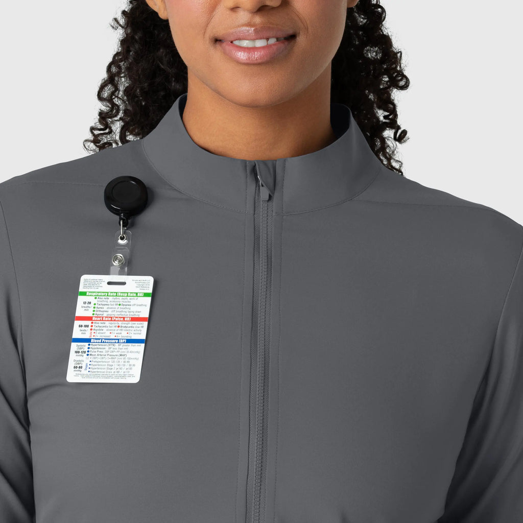 Wink Scrubs Women's Warm Up Jacket Pewter | scrub-supply.com