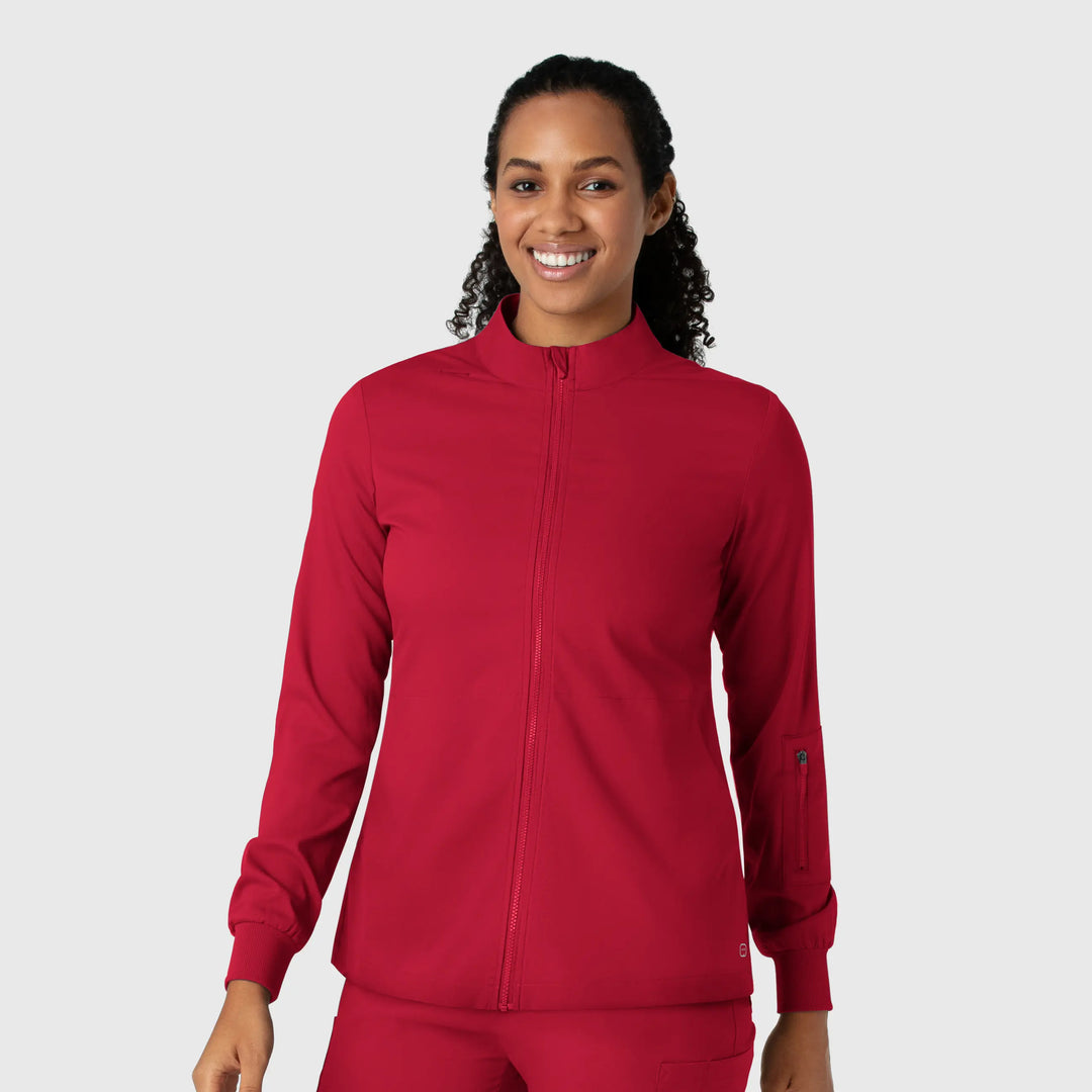 Wink Scrubs Women's Warm Up Scrub Jacket Red | scrub-supply.com