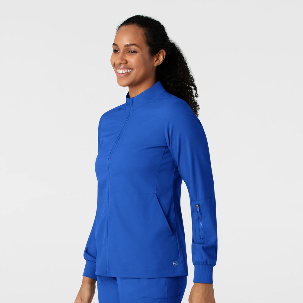 Wink Scrubs Women's Warm Up Jacket Royal Blue | scrub-supply.com