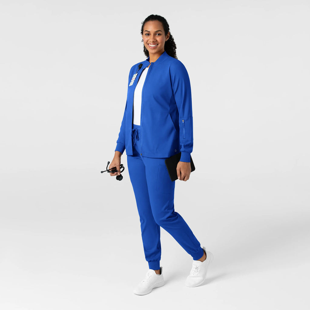 Wink Scrubs Women's Warm Up Jacket Royal Blue | scrub-supply.com