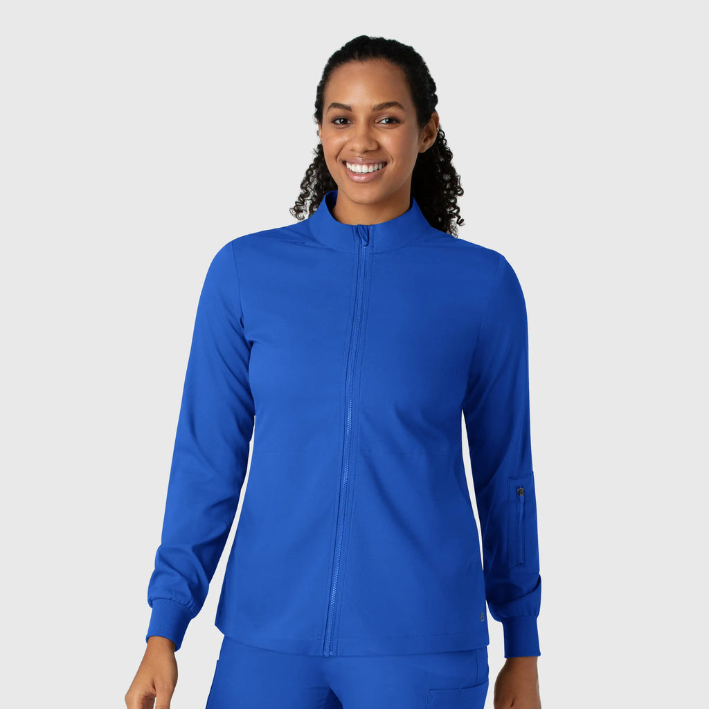 Wink Scrubs Women's Warm Up Jacket Royal Blue | scrub-supply.com