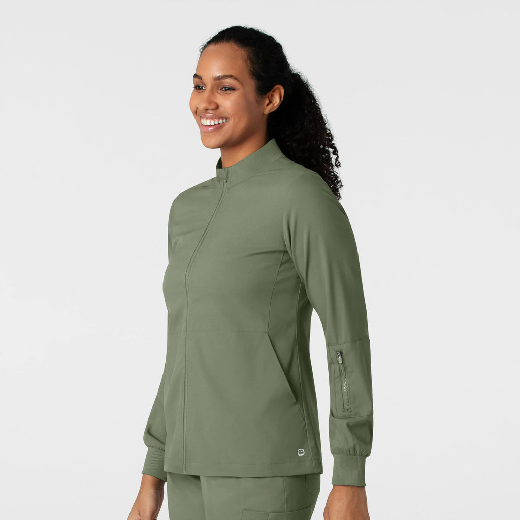 Wink Scrubs Women's Warm Up Jacket Sage | scrub-supply.com