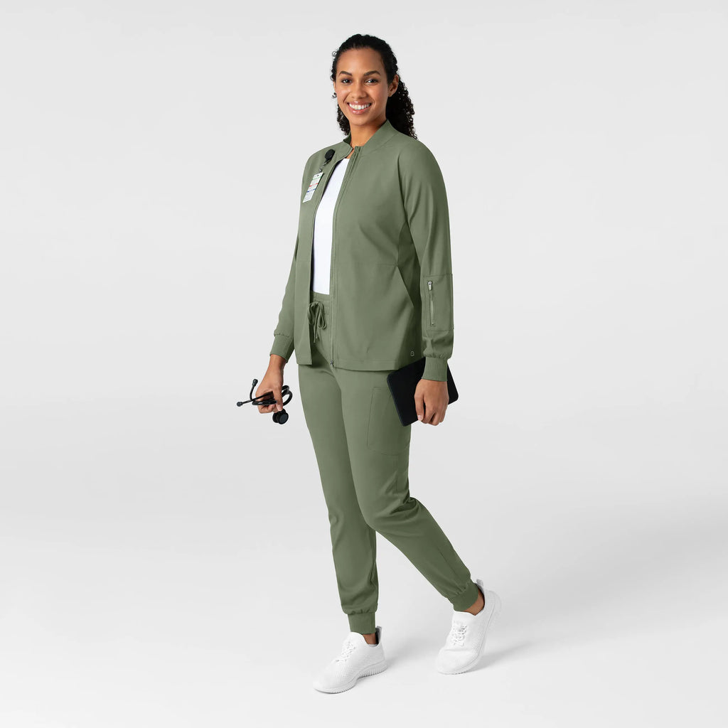 Wink Scrubs Women's Warm Up Jacket Sage | scrub-supply.com