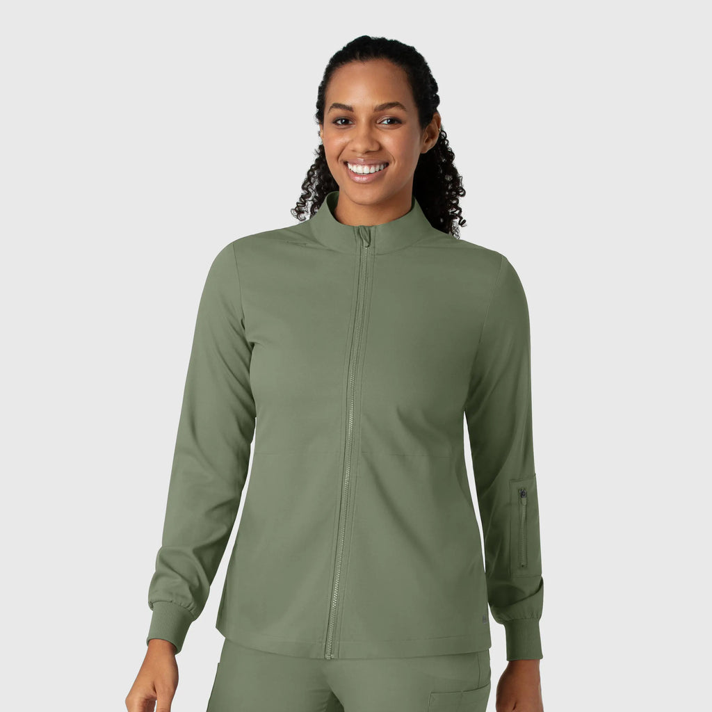 Wink Scrubs Women's Warm Up Jacket Sage | scrub-supply.com