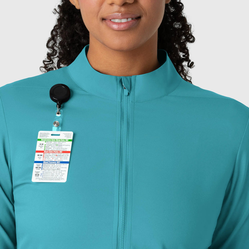 Wink Scrubs Women's Warm Up Jacket Teal | scrub-supply.com