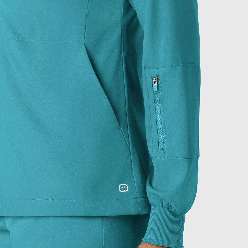 Wink Scrubs Women's Warm Up Jacket Teal | scrub-supply.com