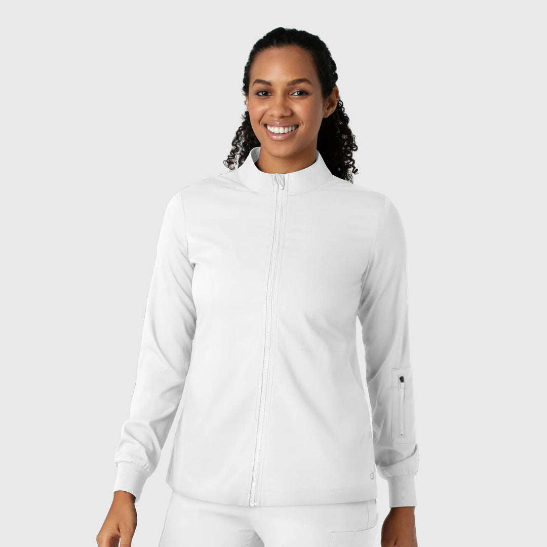 Wink Scrubs Women's Warm Up Scrub Jacket White | scrub-supply.com