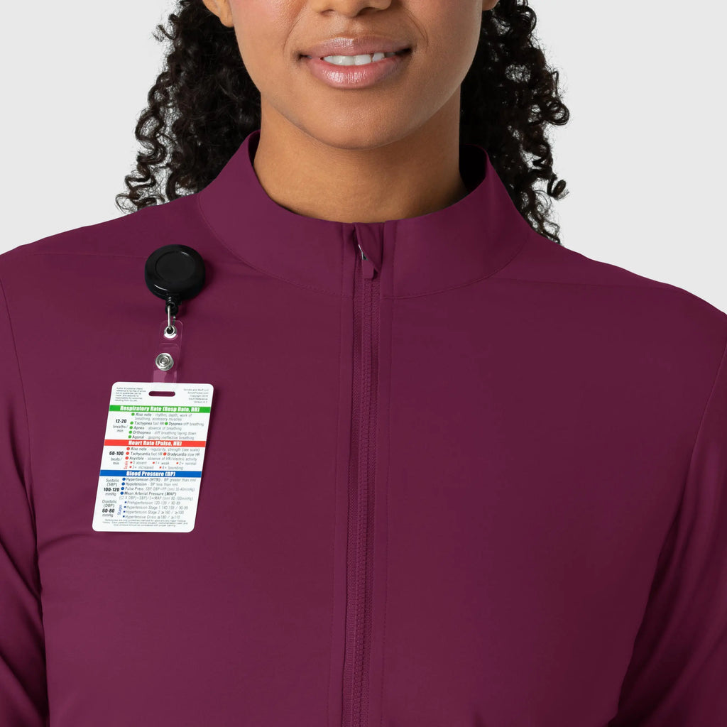 Wink Scrubs Women's Warm Up Jacket Wine | scrub-supply.com