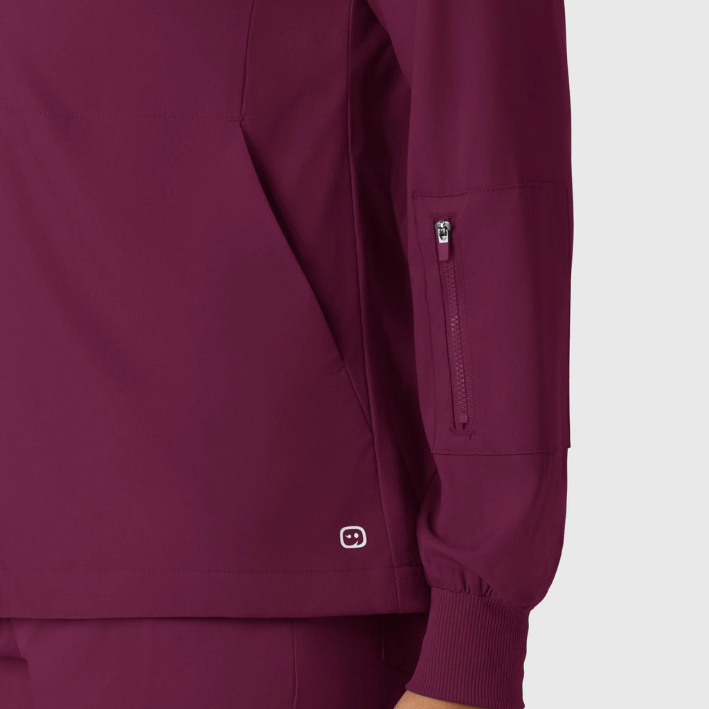 Wink Scrubs Women's Warm Up Jacket Wine | scrub-supply.com