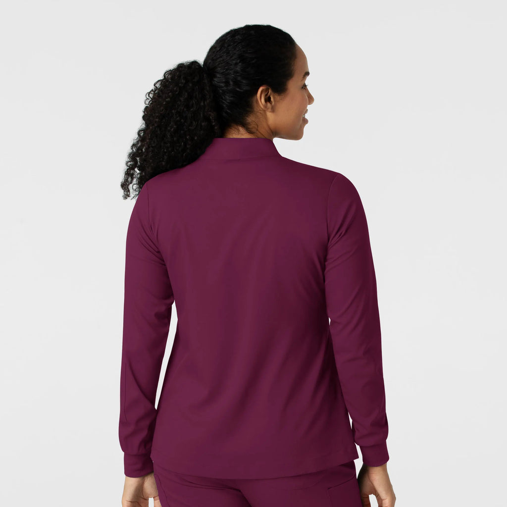 Wink Scrubs Women's Warm Up Jacket Wine | scrub-supply.com