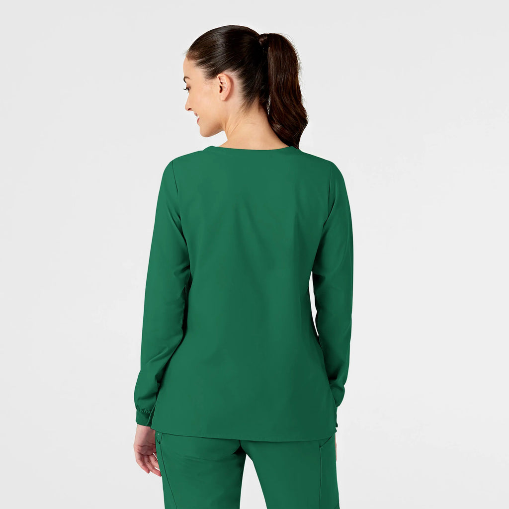 Wink Scrubs Women's Crew Neck Warm Up Jacket Hunter | scrub-supply.com