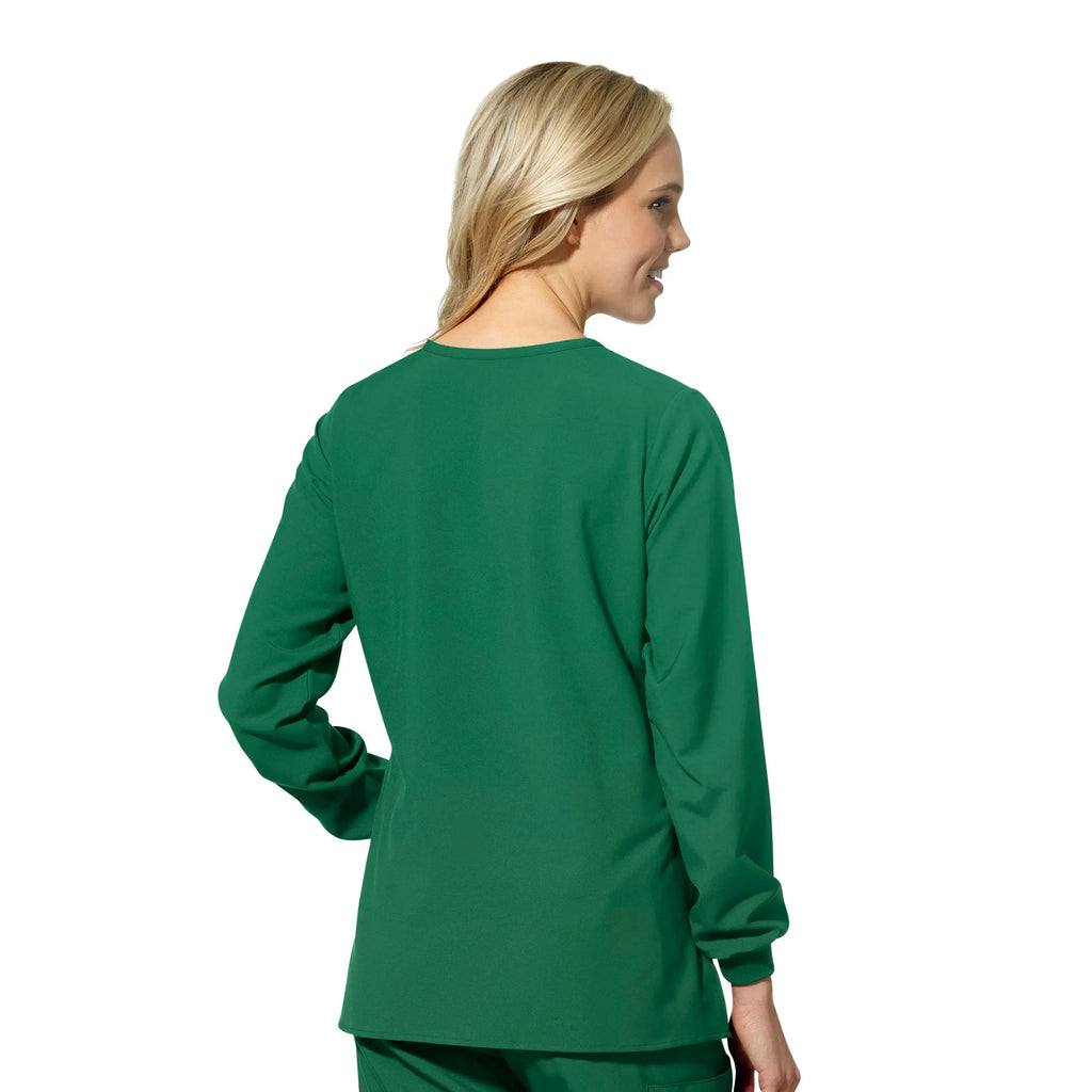 Wink Scrubs Women's Crew Neck Warm Up Jacket Hunter | scrub-supply.com