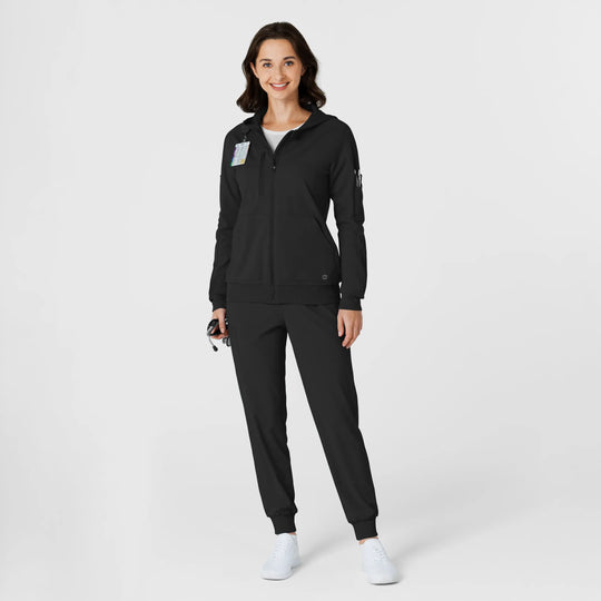 Wink Scrubs Knit Women’s Zip Hoodie Black | scrub-supply.com