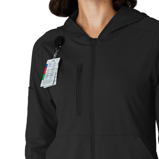 Wink Scrubs Knit Women’s Zip Hoodie Black | scrub-supply.com