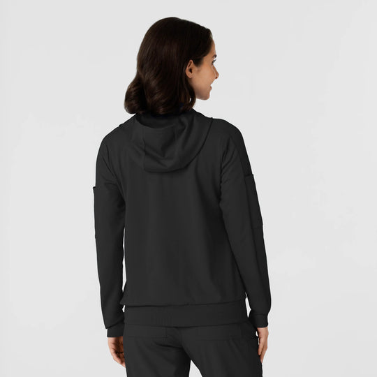 Wink Scrubs Knit Women’s Zip Hoodie Black | scrub-supply.com