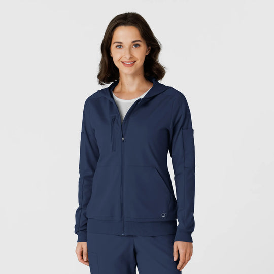 Wink Scrubs Knit Women’s Zip Hoodie Navy | scrub-supply.com