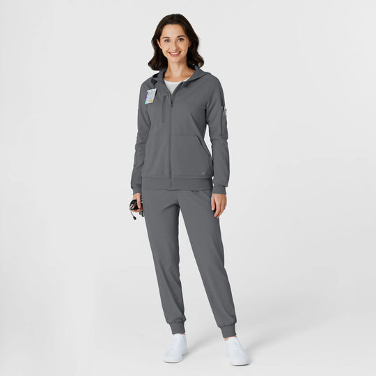 Wink Scrubs Knit Women’s Zip Hoodie Pewter | scrub-supply.com