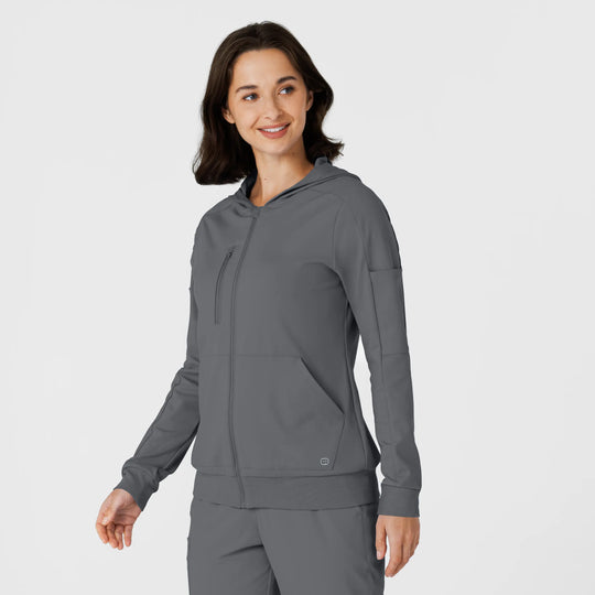 Wink Scrubs Knit Women’s Zip Hoodie Pewter | scrub-supply.com