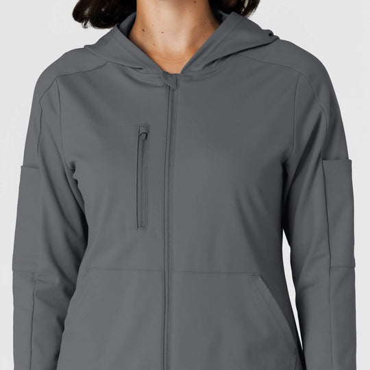 Wink Scrubs Knit Women’s Zip Hoodie Pewter | scrub-supply.com