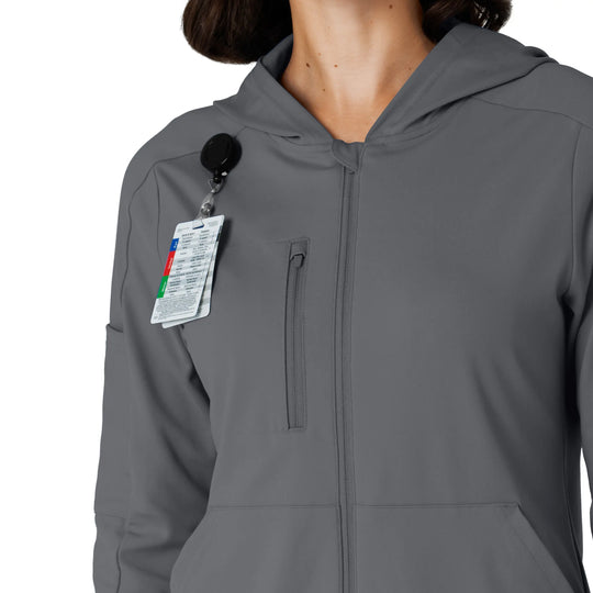 Wink Scrubs Knit Women’s Zip Hoodie Pewter | scrub-supply.com