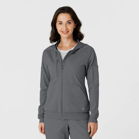 Wink Scrubs Knit Women’s Zip Hoodie Pewter | scrub-supply.com