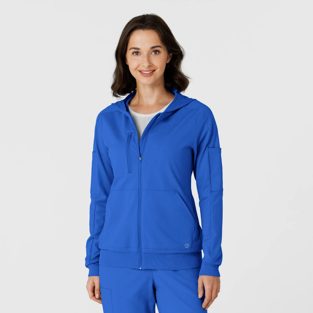 Wink Scrubs Knit Women’s Zip Hoodie Royal Blue | scrub-supply.com