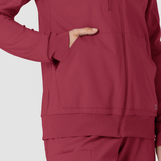 Wink Scrubs Women's Knit Zip Hoodie Ruby | scrub-supply.com