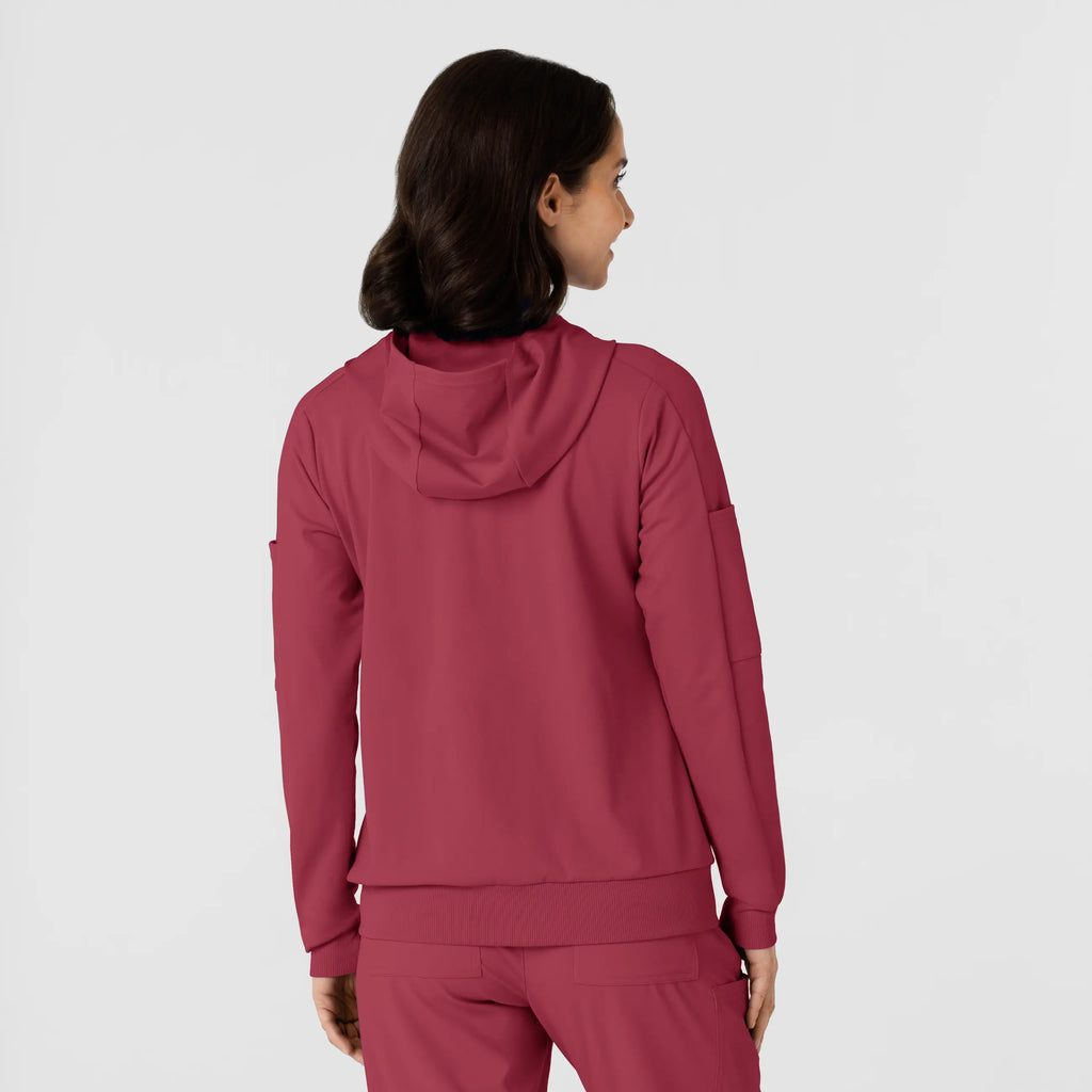Wink Scrubs Women's Knit Zip Hoodie Ruby | scrub-supply.com