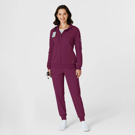 Wink Scrubs Knit Women’s Zip Hoodie Wine | scrub-supply.com