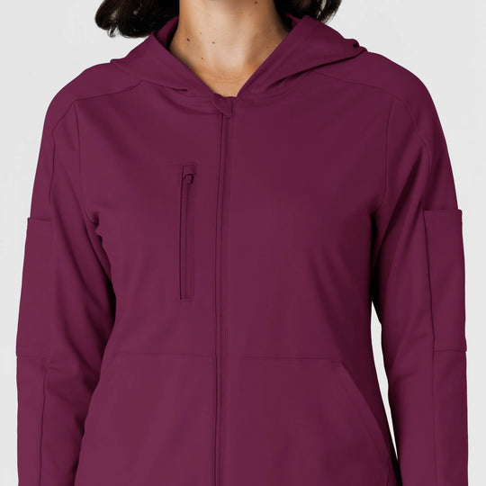 Wink Scrubs Knit Women’s Zip Hoodie Wine | scrub-supply.com