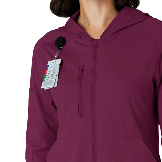 Wink Scrubs Knit Women’s Zip Hoodie Wine | scrub-supply.com