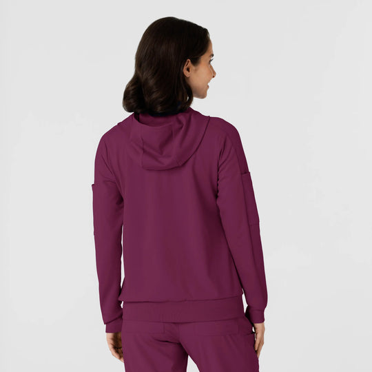 Wink Scrubs Knit Women’s Zip Hoodie Wine | scrub-supply.com